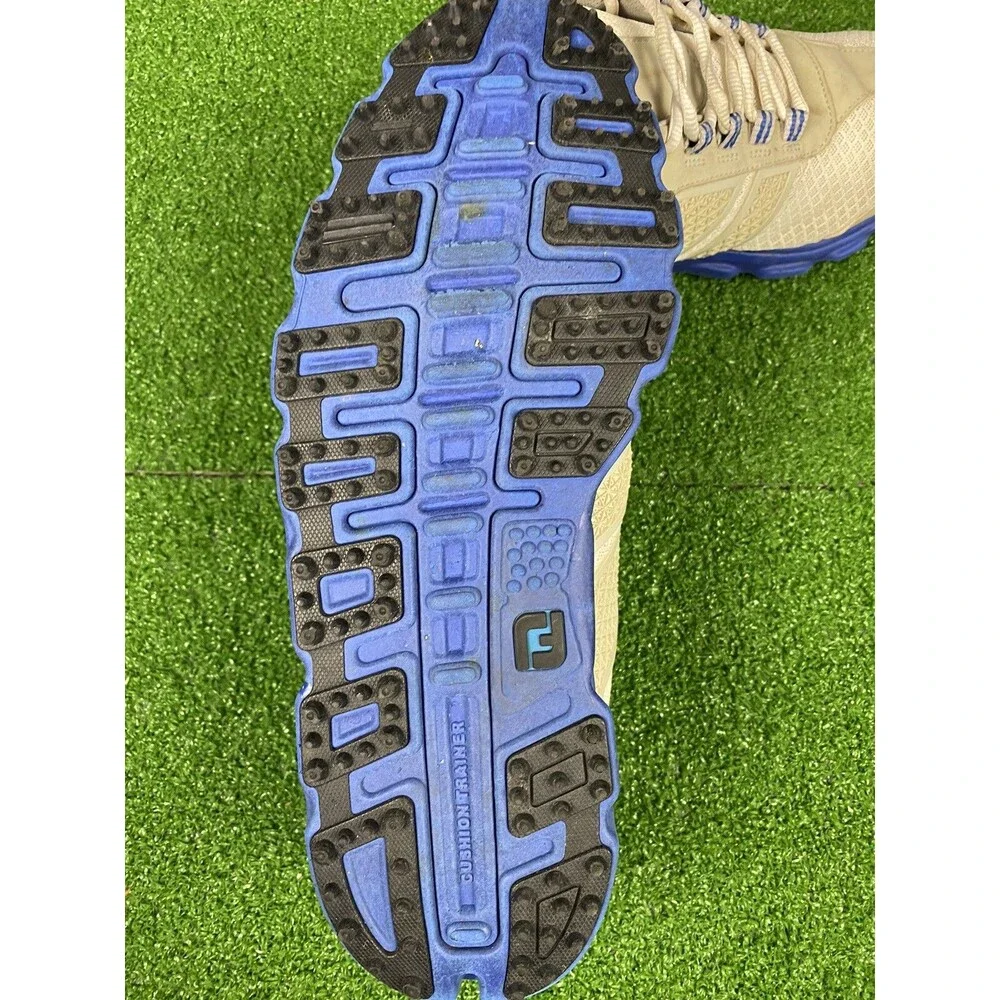 FootJoy Mens‎ 9 M SuperLites CT Spikeless Golf Shoes Sneakers White Blue 58135